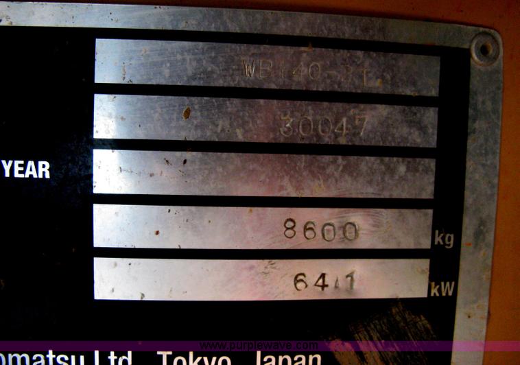 image for item H6434 2002 Komatsu WB140-2 backhoe