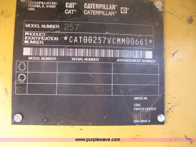 image for item H6446 2003 Caterpillar 257 track skid steer