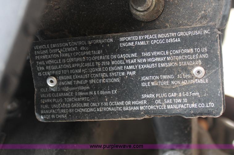 image for item H4240 2012 Bashan scooter