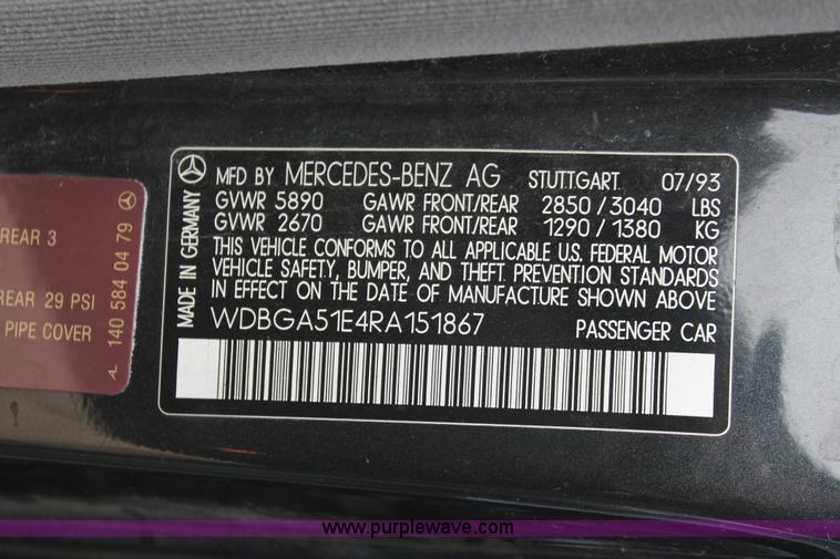 image for item H4247 1994 Mercedes Benz S500