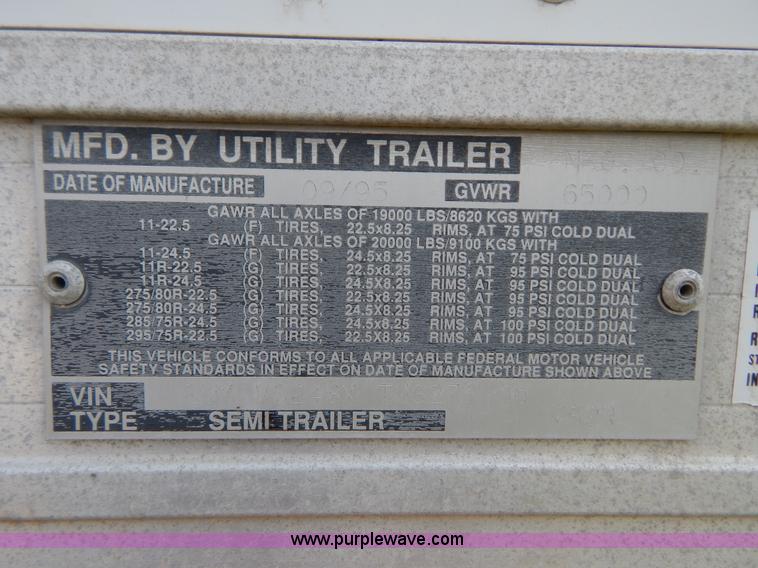image for item G3418 1996 Utility 48' reefer trailer