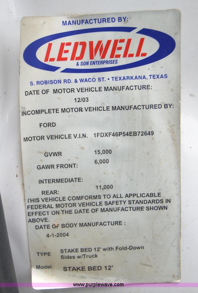 image for item C1456 2004 Ford F450 Super Duty utility truck