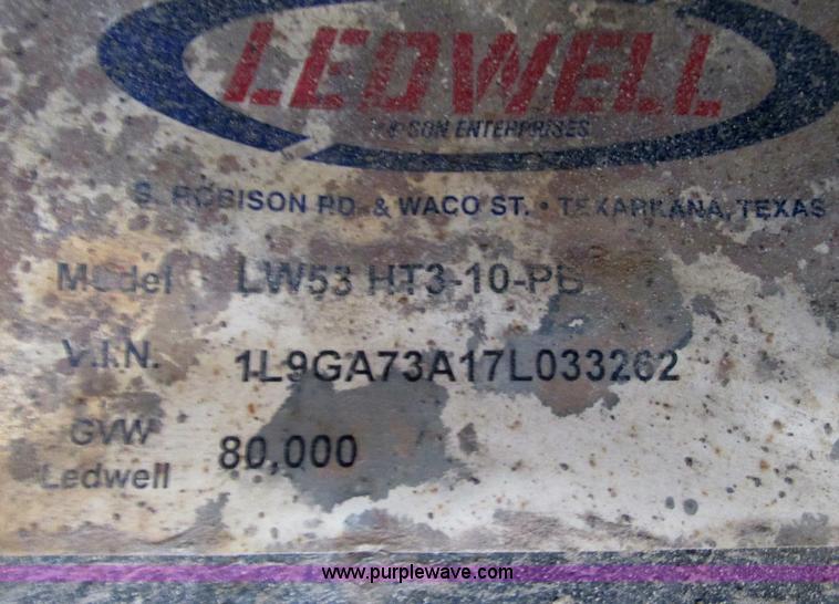 image for item E5215 2007 Ledwell LW53HT3-10-PB Hydratail lowboy triple axle trailer