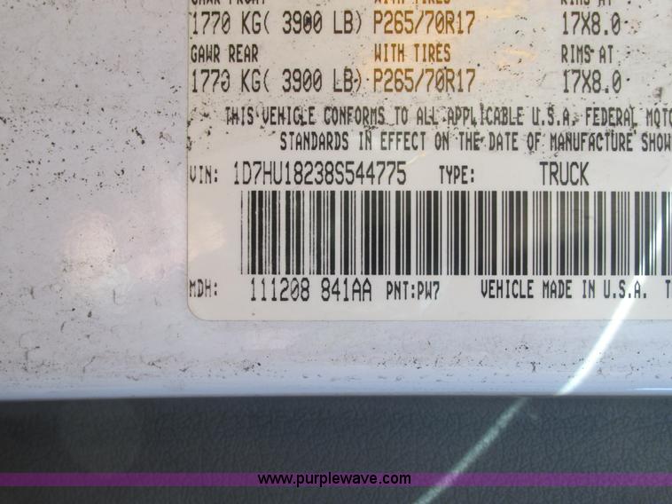 image for item G9224 2008 Dodge Ram 1500 pickup truck