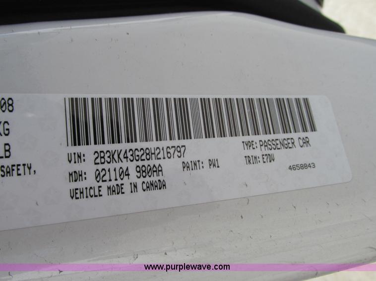 image for item G9225 2008 Dodge Charger SXT