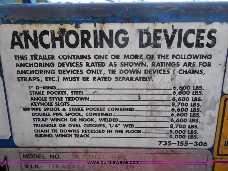 image for item I1332 2006 Trail King TK70HST-48 Advantage equipment trailer