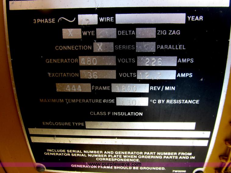 image for item E4507 Caterpillar SR4 188 KVA portable generator