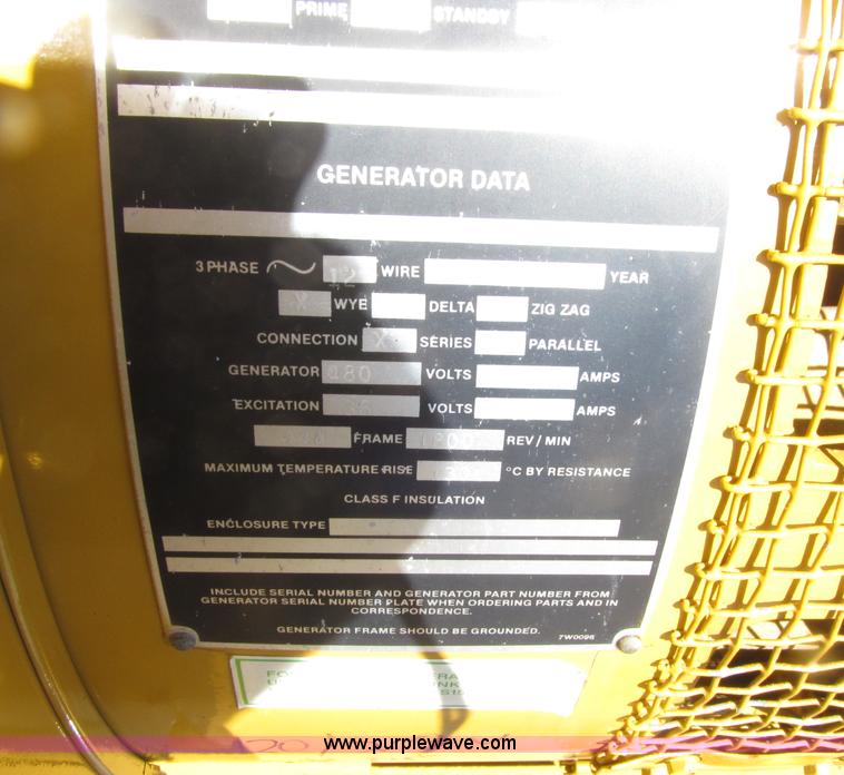 image for item E4507 Caterpillar SR4 188 KVA portable generator