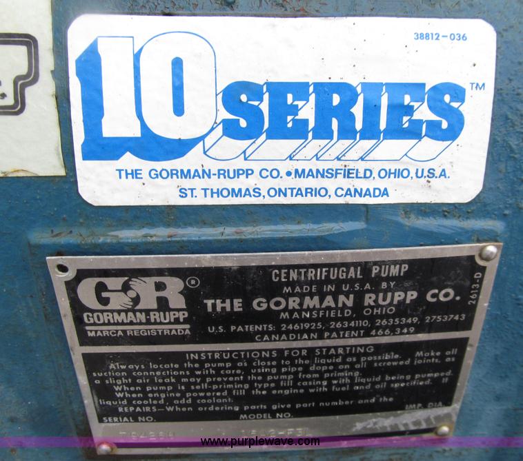 image for item E4575 Gorman Rupp 16A2-F3L portable water pump