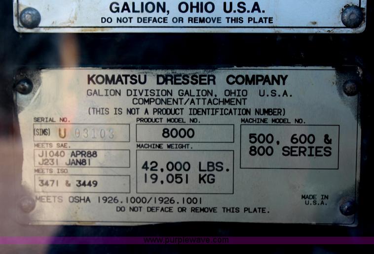 image for item H6836 1997 Galion 830B motor grader