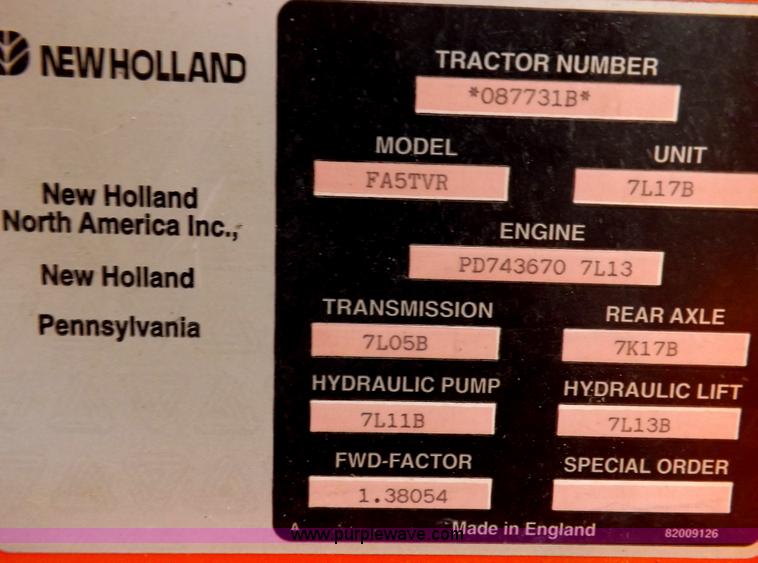 image for item I7525 1998 Ford New Holland 7740SL MFWD tractor