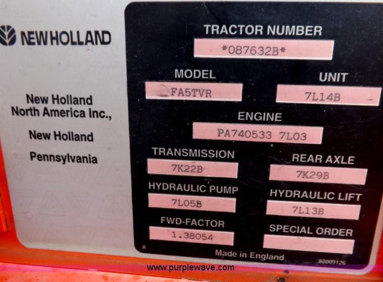 image for item I7527 1998 Ford 7740SL MFWD tractor