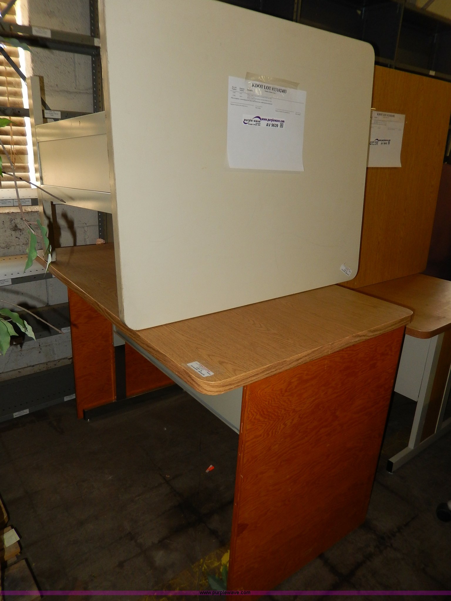 (2) laminated desks in Topeka, KS Item AV9639 sold Purple Wave