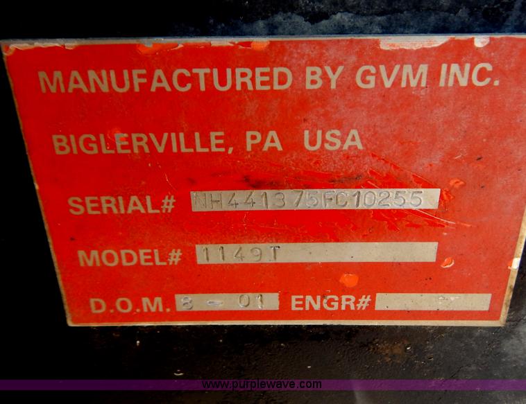 image for item B5885 2002 GVM Prowler 1149T dry fertilizer applicator