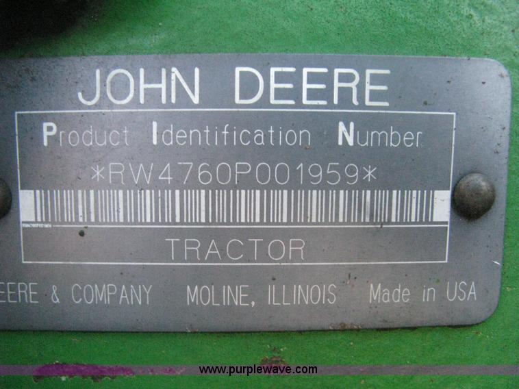 image for item H6283 1992 John Deere 4760 tractor