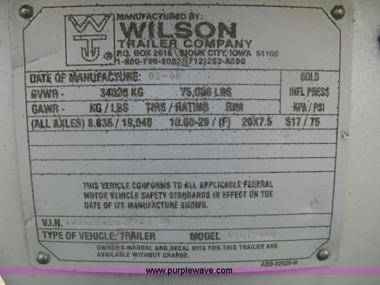 image for item H6312 2008 Wilson DWBT-600 belt trailer