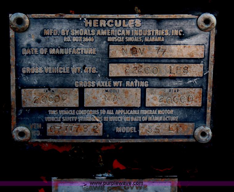 image for item H6753 1978 Hercules 35LB lowboy trailer