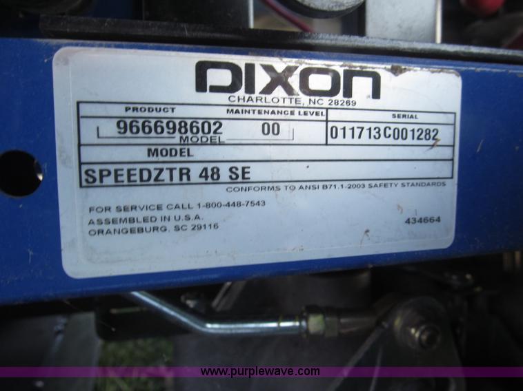 image for item AE9445 2013 Dixon Speed ZTR48SE 40th anniversary lawn mower