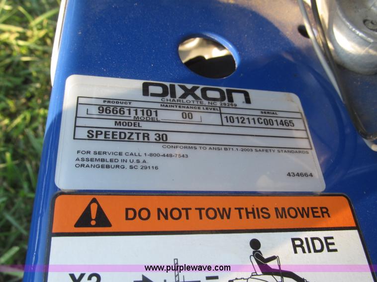 image for item AE9446 2012 Dixon Speed ZTR30 lawn mower