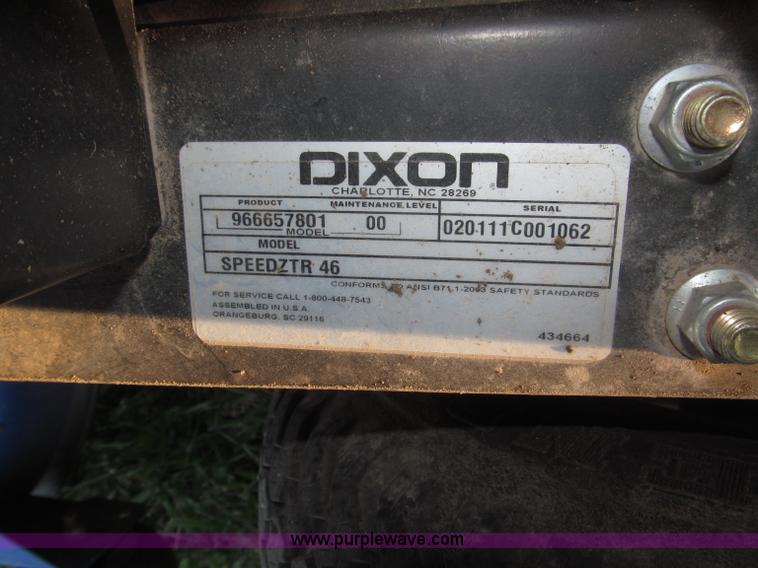 image for item AE9447 2012 Dixon Speed ZTR46 lawn mower