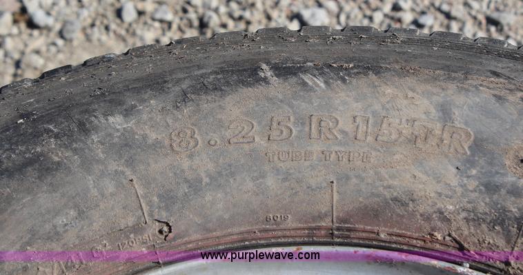 image for item AU9355 (2) 8.25R15 tires and wheels