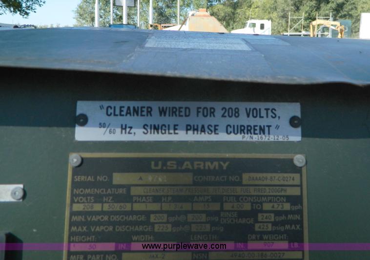 image for item AZ9138 U.S. Army diesel fired steam cleaner