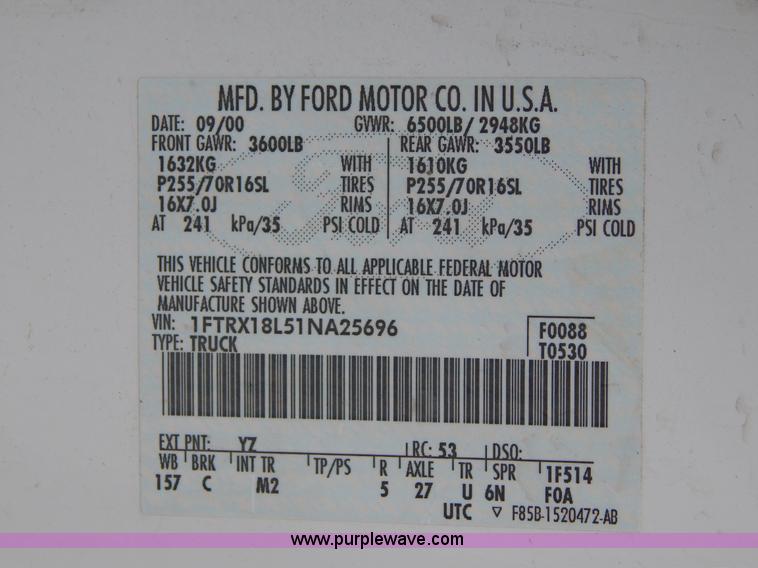 image for item B5919 2001 Ford F150 XLT SuperCab pickup truck