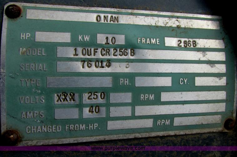 image for item F5243 Onan D6 generator and control box