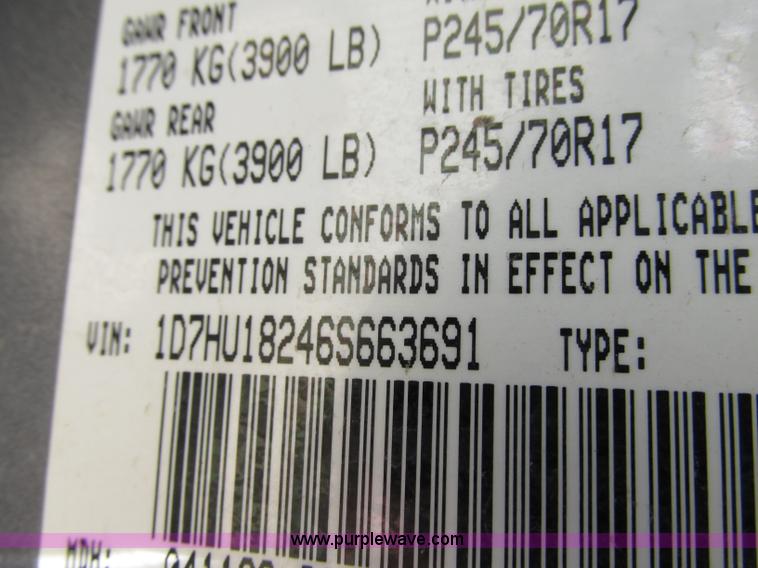 image for item F5284 2006 Dodge Ram 1500 Quad Cab pickup truck