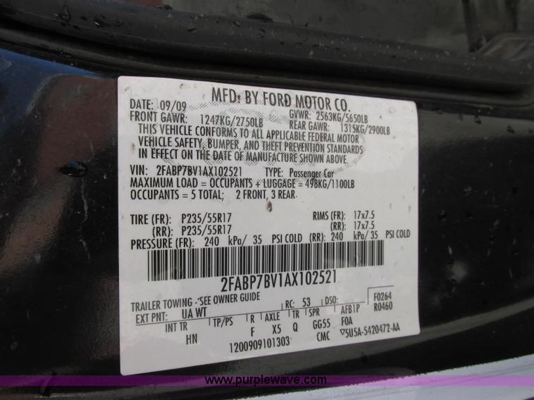 image for item F5309 2010 Ford Crown Victoria Police Interceptor