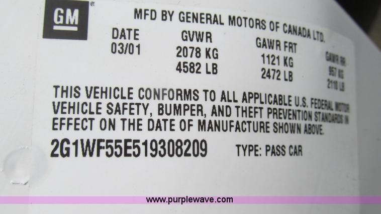 image for item G2128 2001 Chevrolet Impala