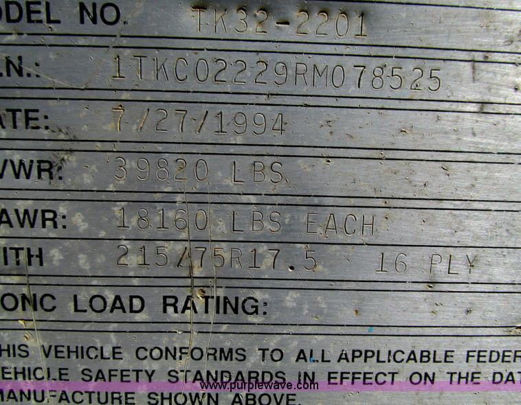 image for item G9408 1994 Trail King TK32-2201 trailer