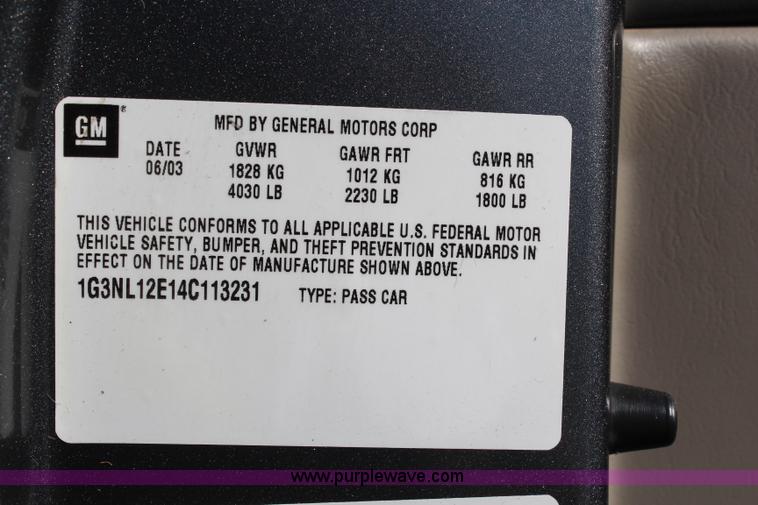 image for item H6827 2004 Oldsmobile Alero GL