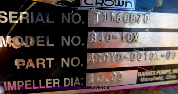 image for item O9210 Crown Barnes pump with Baldor electric motor