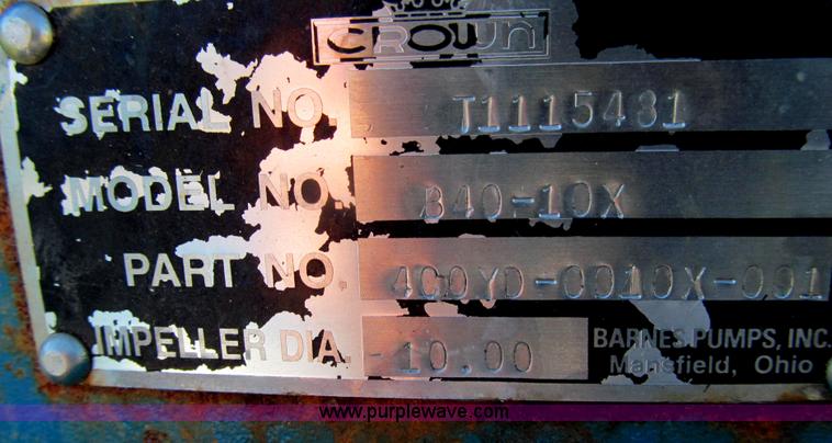 image for item O9218 Crown Barnes pump with Baldor electric motor