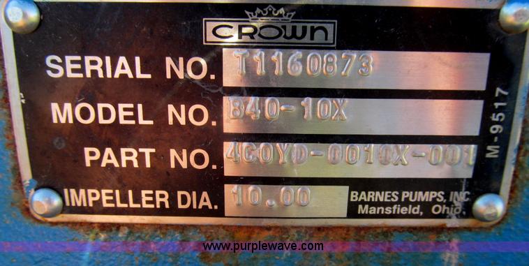 image for item O9221 Crown Barnes pump with Baldor electric motor
