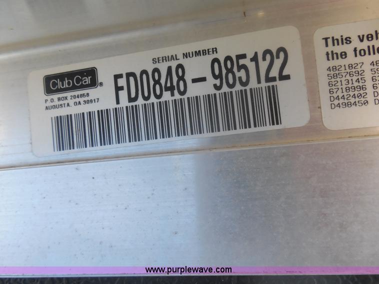 image for item I1330 2008 Club Car utility vehicle