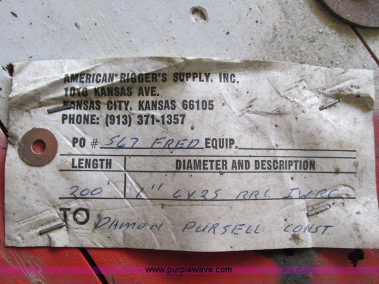 image for item AK9797 Approximately 200' of 1" 6x25 IWRC steel cable