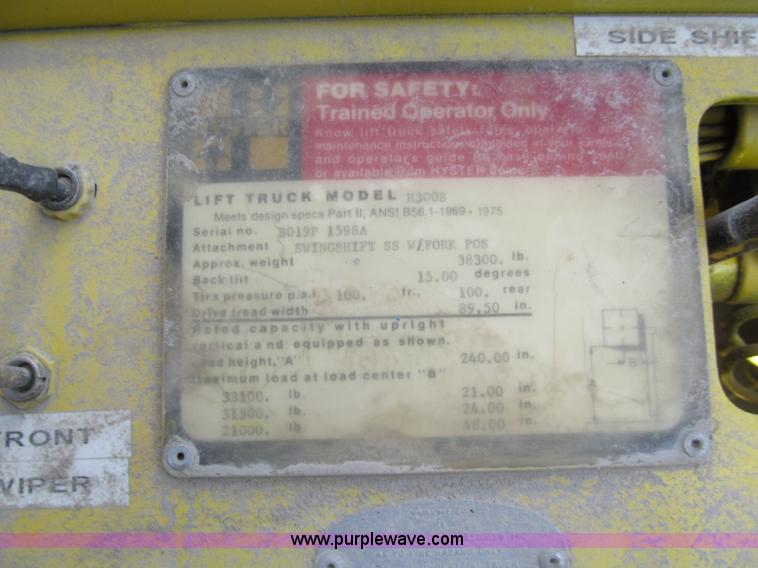 image for item E5964 Hyster H300B forklift