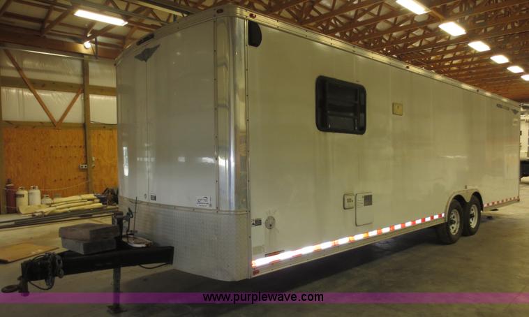 image for item F4402 2002 H&H 28' cargo trailer with living quarters