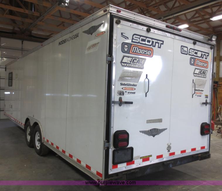 image for item F4402 2002 H&H 28' cargo trailer with living quarters