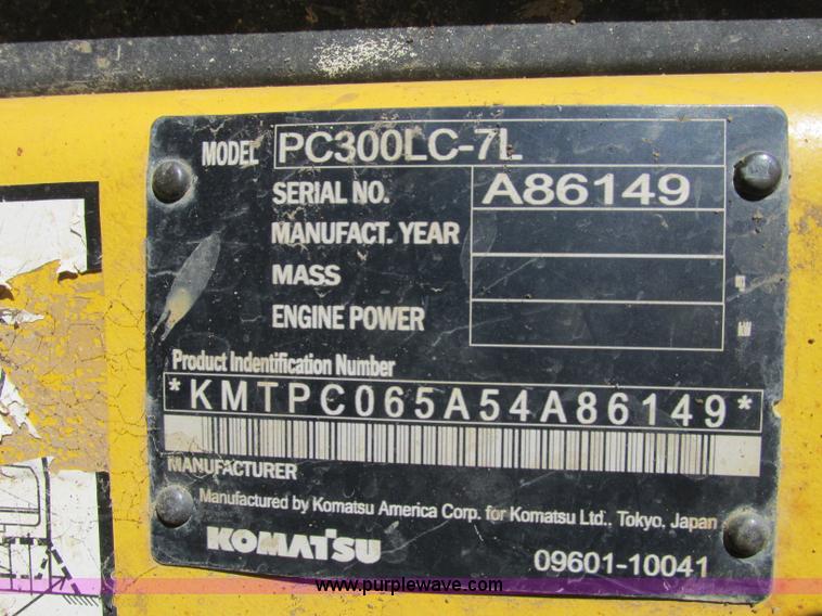 image for item F5303 2004 Komatsu PC300LC-7L excavator