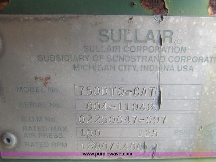 image for item G3047 Sullair 7500TQ air compressor