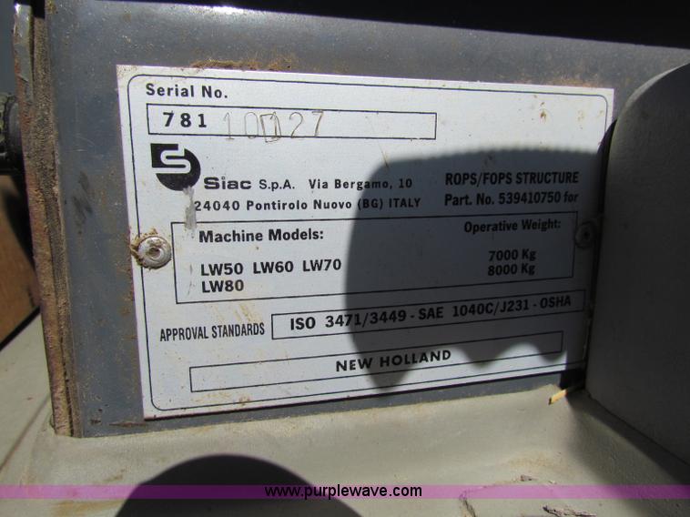 image for item G4225 New Holland LW80B wheel loader