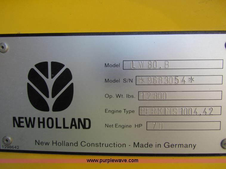 image for item G4225 New Holland LW80B wheel loader