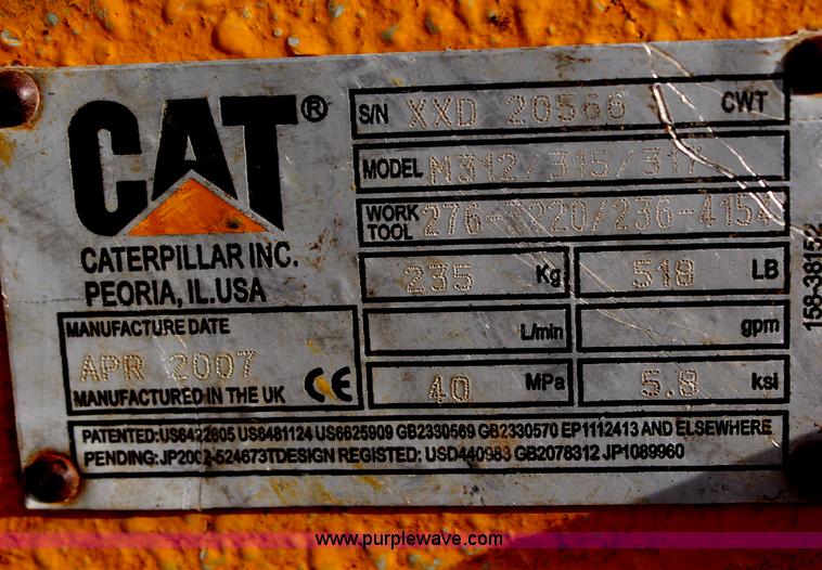 image for item H6754 2006 Caterpillar 315C L excavator