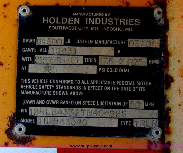 image for item H6760 1996 Holder HLB43340 triple axle trailer