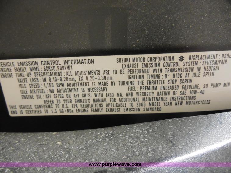 image for item AT9377 2006 Suzuki GSX-R1000 motorcycle