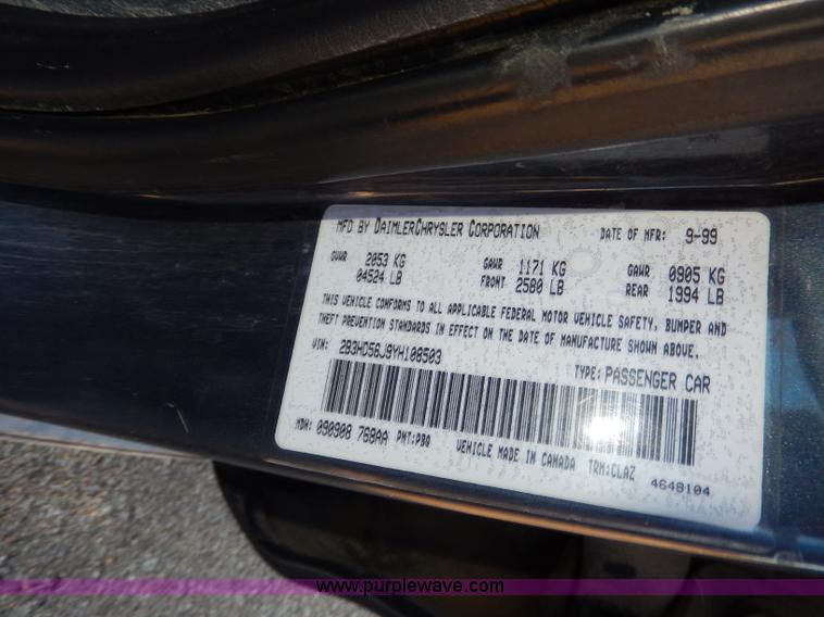 image for item H9603 2000 Dodge Intrepid ES