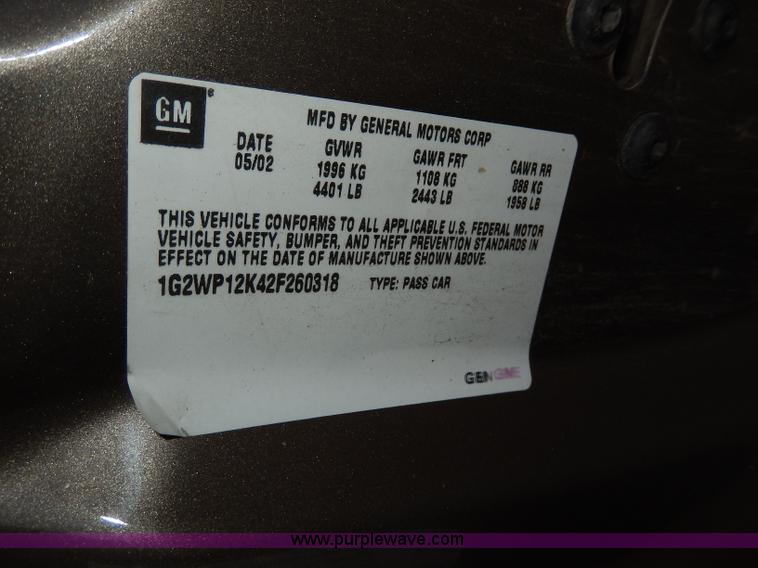 image for item H9611 2002 Pontiac Grand Prix GT